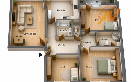 4-IZBOVÝ BYT S DVOMI KÚPEĽŇAMI | 89 m² | POPRAD – NOVÝ JUH