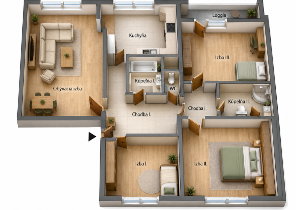 4-IZBOVÝ BYT S DVOMI KÚPEĽŇAMI | 89 m² | POPRAD – NOVÝ JUH