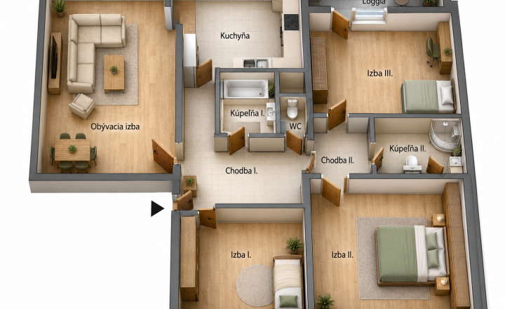 4-IZBOVÝ BYT S DVOMI KÚPEĽŇAMI | 89 m² | POPRAD – NOVÝ JUH - fotografia 30